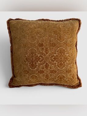 Restoration Hardware Damask Pillow Covers Set of 3 19” Rust Bronze